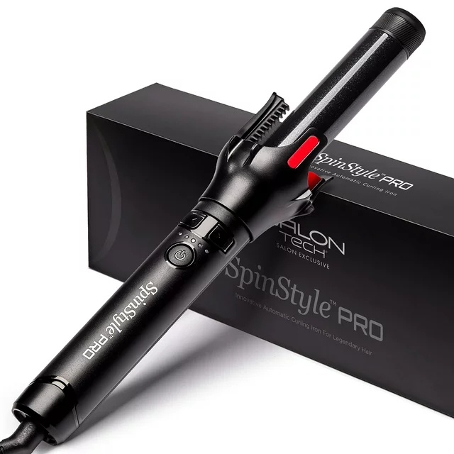 Salon Tech - SpinStyle PRO Automatic Curling Iron, 1 Inch, Newly Upgraded, Ceramic Ionic Bi-Directional Spinning Barrel, 5 Temperature Settings 250-450°F, with Patented Curl Dial Technology