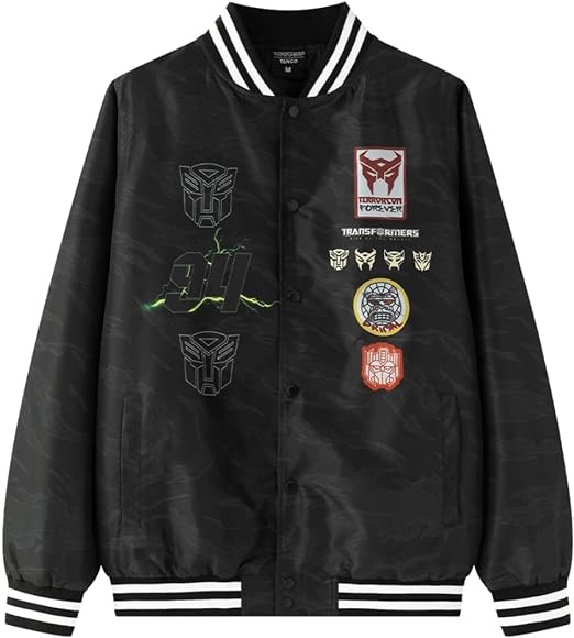 Transformers x Dragon76 Movie Bomber Jackets for Men - Polyester Men's Jacket, Mesh Lining, Water-Resistant Jacket for Men